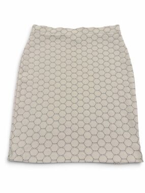 Leota Cream & Black Circle Motif Pencil Skirt Size Petite Small